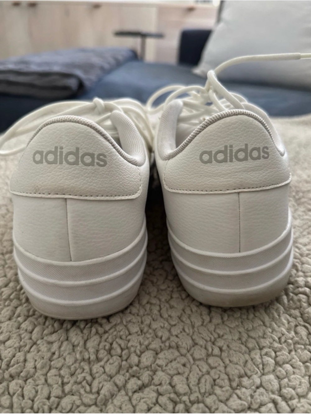 adidas Women's Cream/Off-White Low-Top Platform Sneakers - Picture 2 of 4